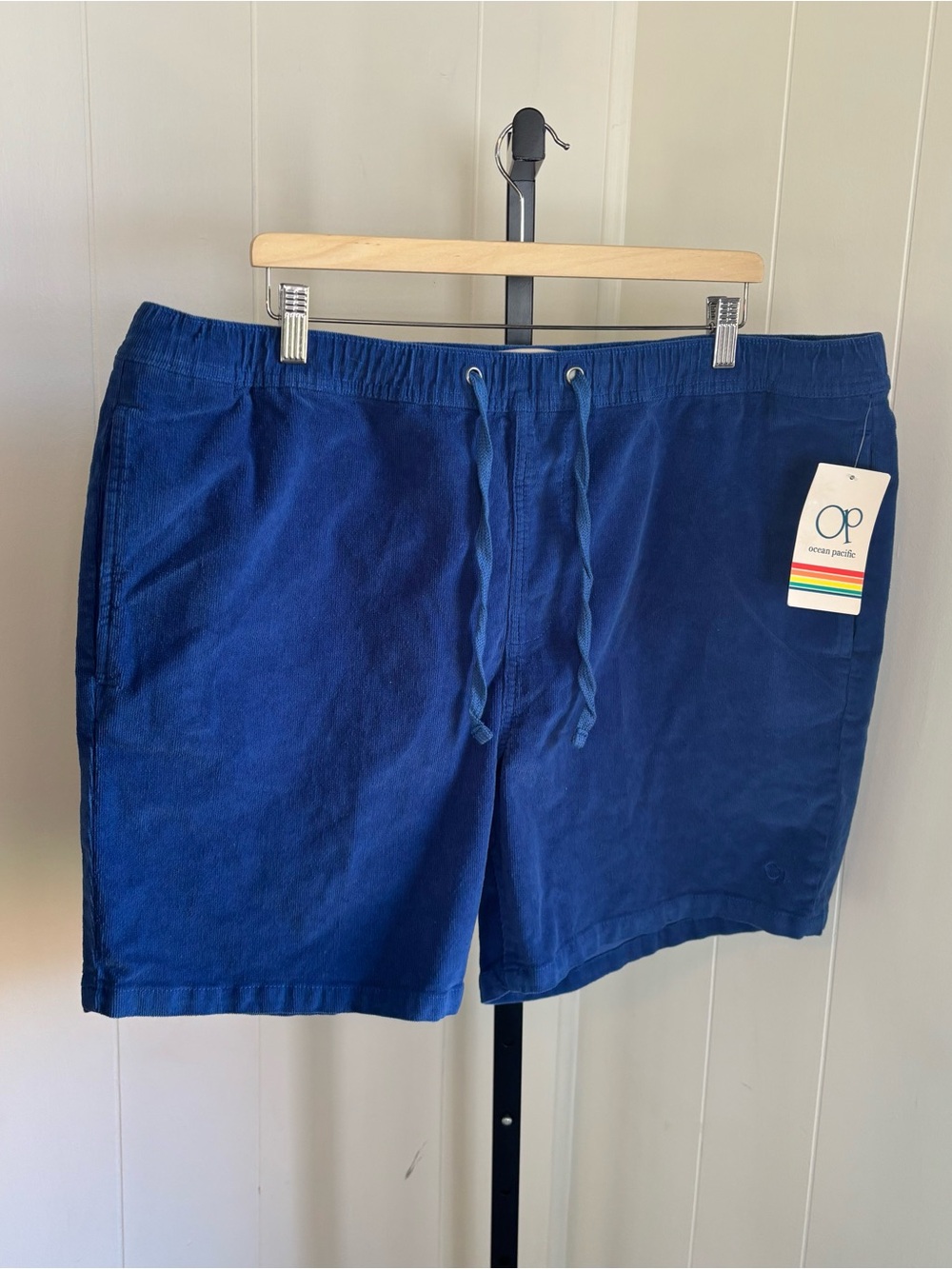 Ocean Pacific OP Corduroy Chino Pull On Shorts Bright Cobalt Blue Men’s XXL NWT